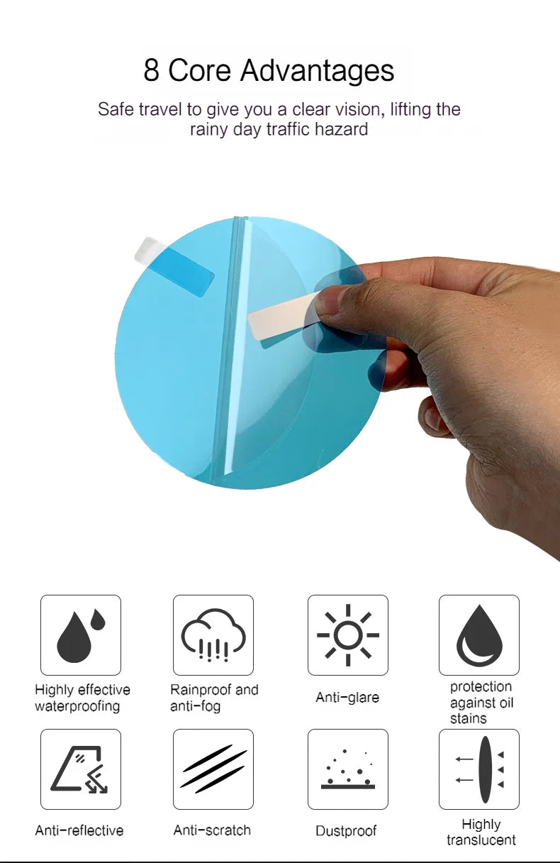 Car Rearview Mirror Protective Sticker ( Anti Fog & Waterproof )
