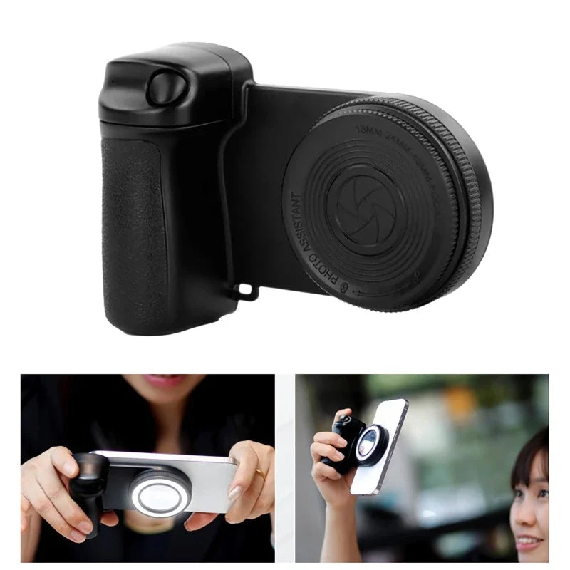Magnetic Phone Camera Grip With Ring Light
