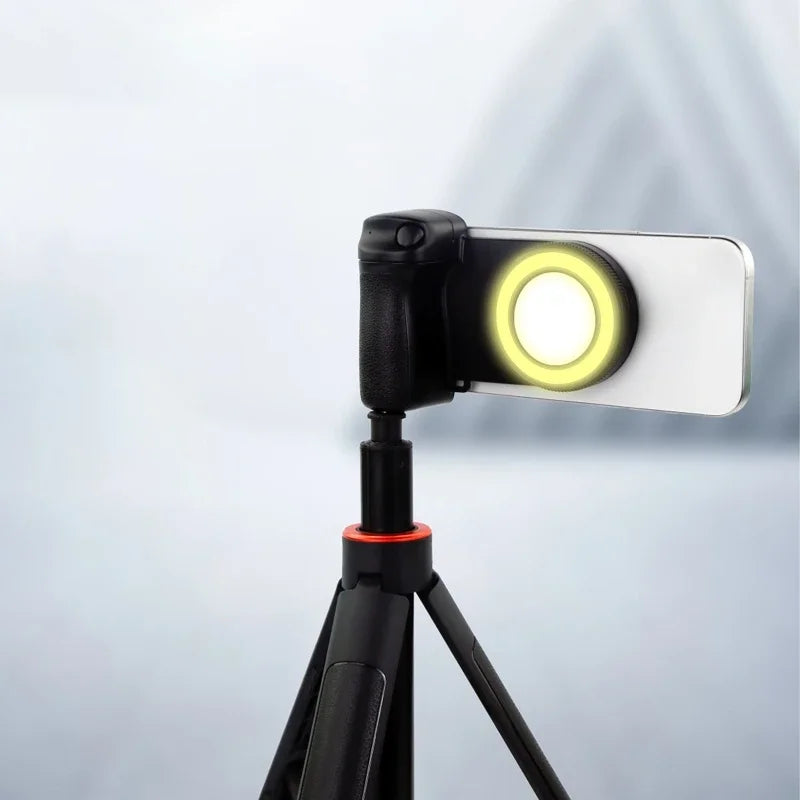 Magnetic Phone Camera Grip With Ring Light