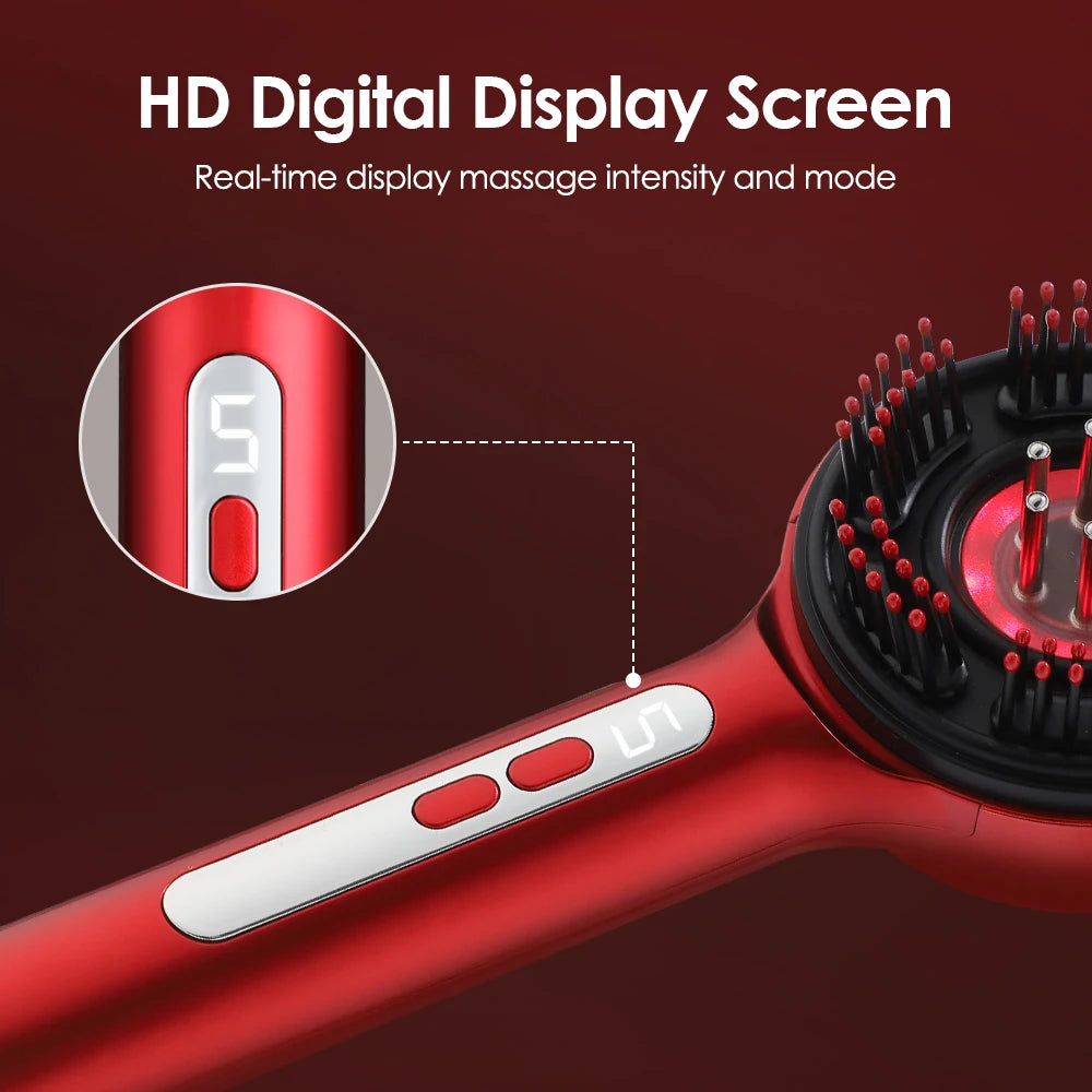 Electric Scalp Massage Comb LED with 3 Light 3/5 Levels - Anti Hair Loss