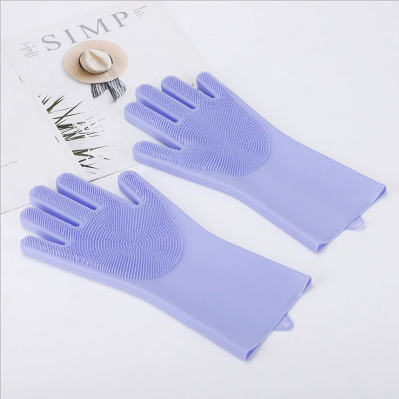 Pet Grooming Gloves ( Dogs And Cats ) - Gentle Bathing Shampoo Scrubber, Multi-Functional Pet Care