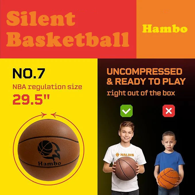 Indoor Silent Basketball Size 7 ( 29.5" ) Upgraded 90% Bounciness