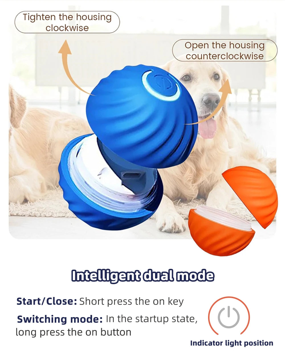 New Smart Pet Toy, Automatic Bouncing & Vibrating Ball