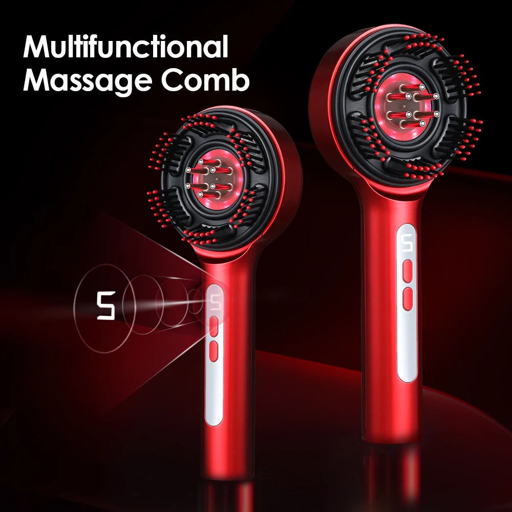 Electric Scalp Massage Comb LED with 3 Light 3/5 Levels - Anti Hair Loss