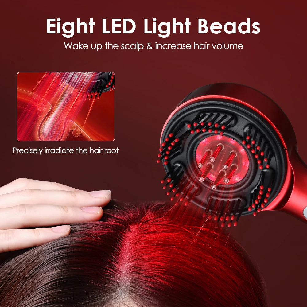 Electric Scalp Massage Comb LED with 3 Light 3/5 Levels - Anti Hair Loss