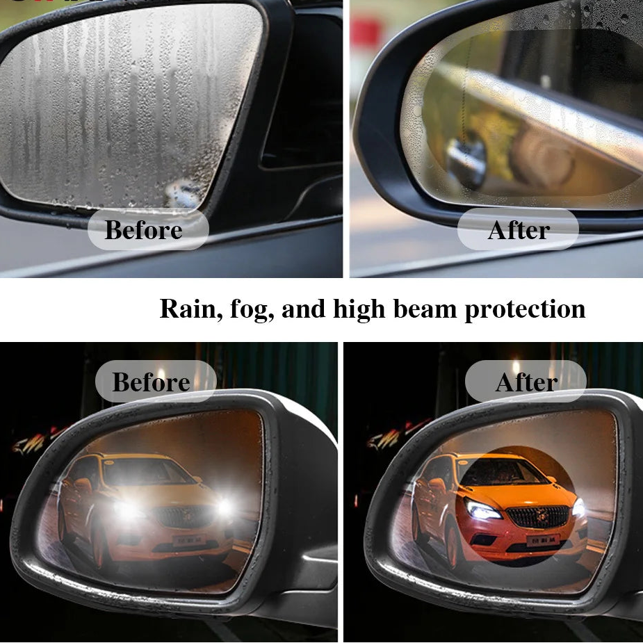Car Rearview Mirror Protective Sticker ( Anti Fog & Waterproof )
