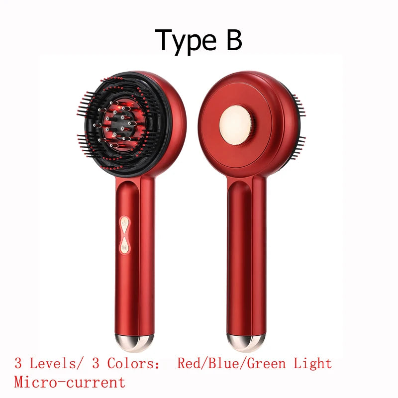 Electric Scalp Massage Comb LED with 3 Light 3/5 Levels - Anti Hair Loss