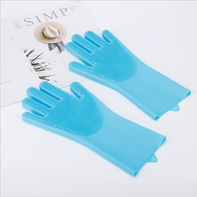 Pet Grooming Gloves ( Dogs And Cats ) - Gentle Bathing Shampoo Scrubber, Multi-Functional Pet Care