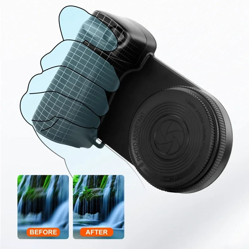 Magnetic Phone Camera Grip With Ring Light