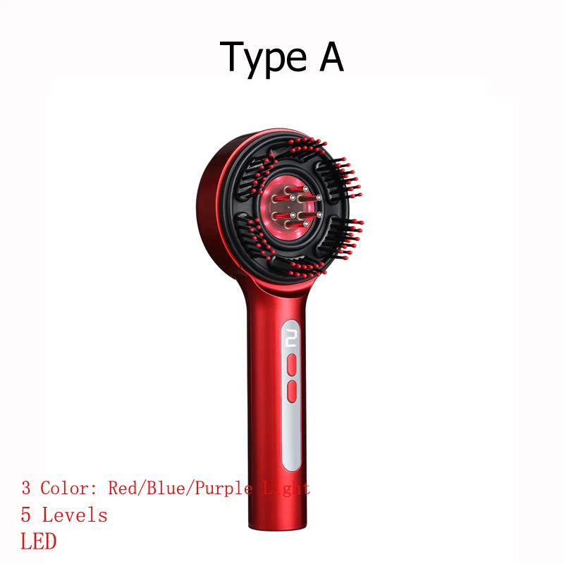 Electric Scalp Massage Comb LED with 3 Light 3/5 Levels - Anti Hair Loss